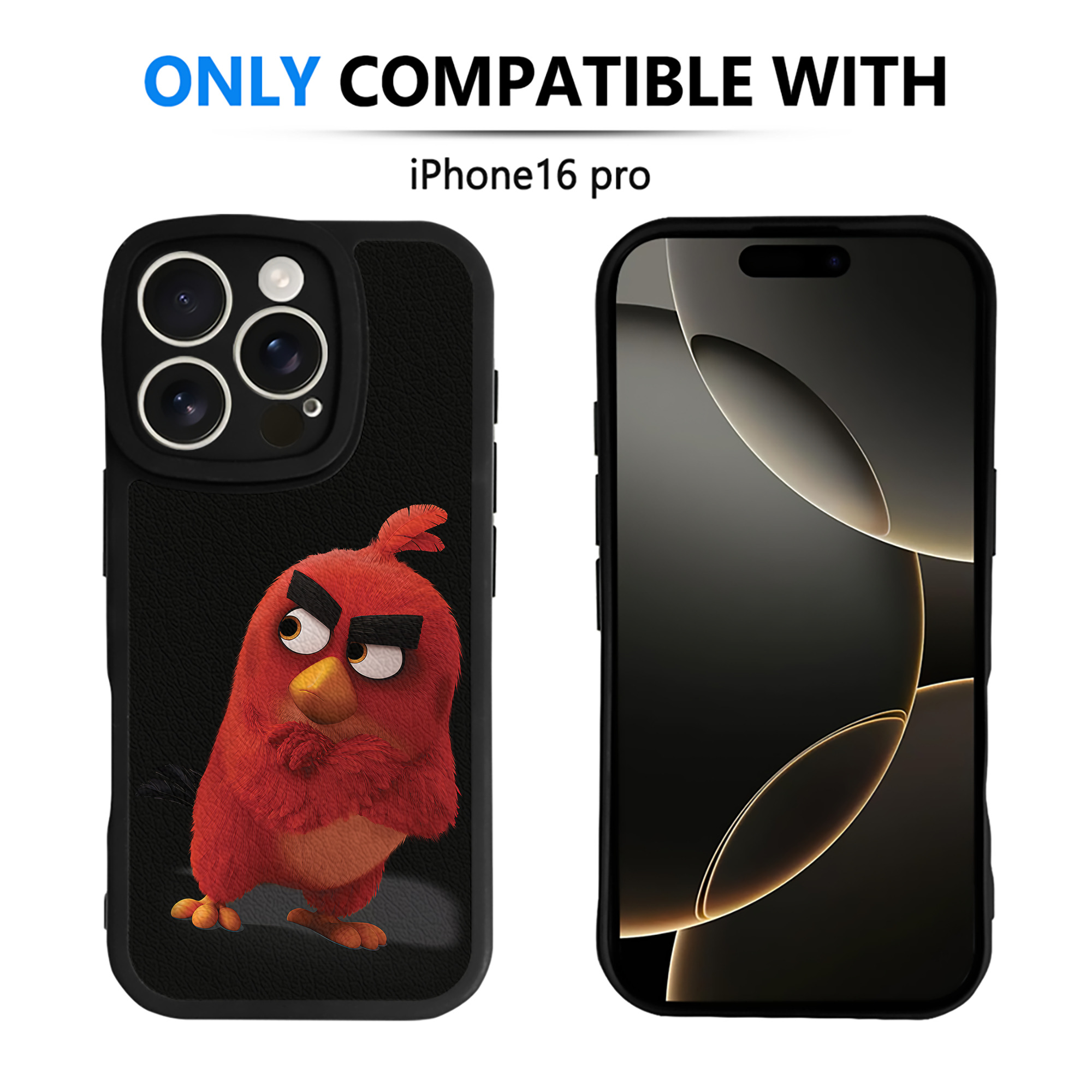 （画像用） Angry Birds アングリーバード 【iPhone 16シリーズ対応】シリコンスマホケース（レザー調） 材質：シリコン